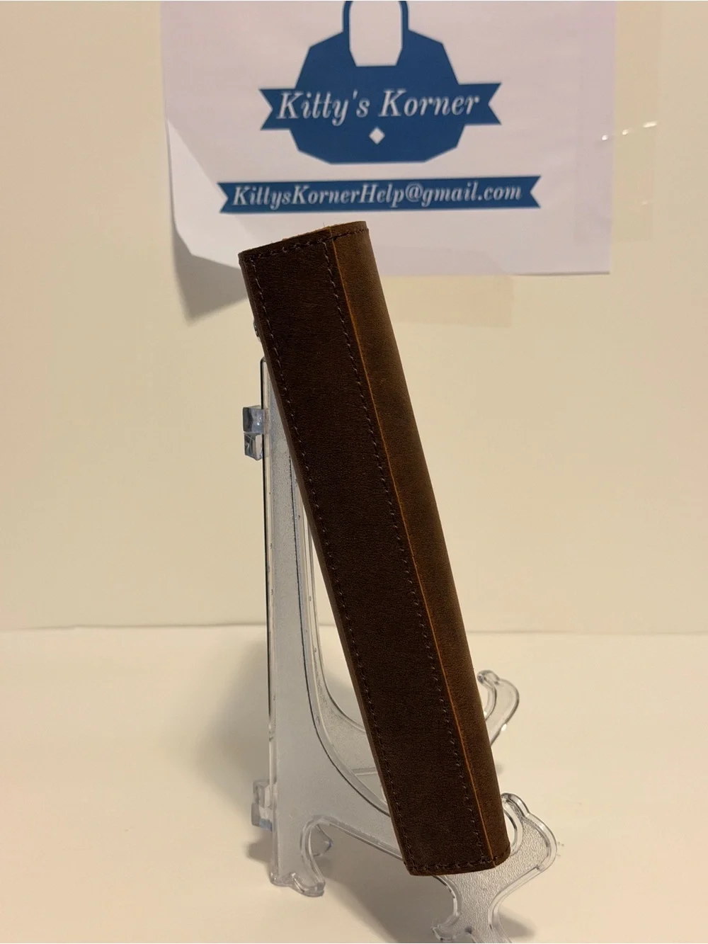 NWOT Fan & Ran Brown Leather Foilo/Journal 3 ring Binder/Case with Snap Closure